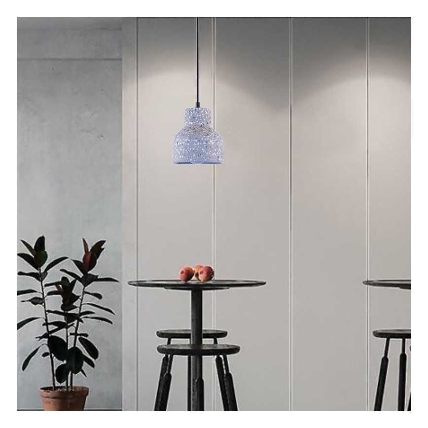 Luster na sajli TERRAZZO 1xE27/60W/230V pr. 12 cm sivo