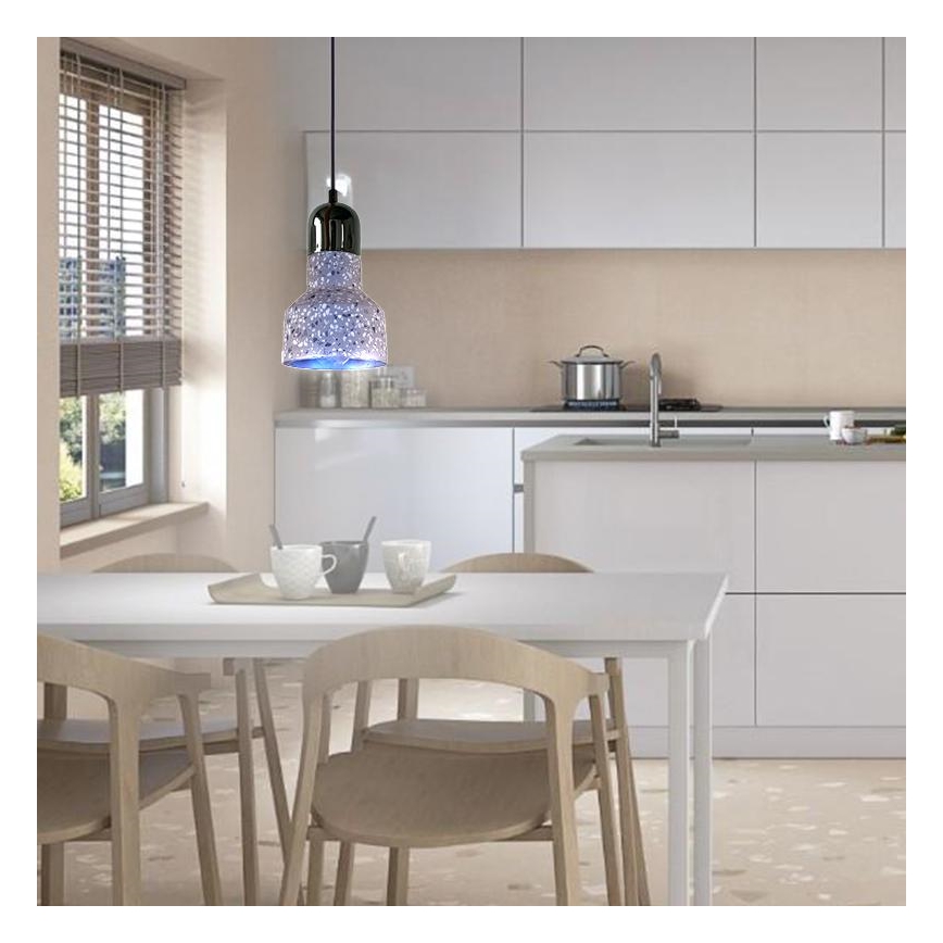 Luster na sajli TERRAZZO 1xE27/60W/230V pr. 12 cm sivo