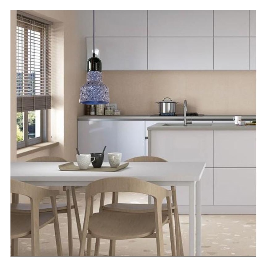 Luster na sajli TERRAZZO 1xE27/60W/230V pr. 12 cm sivo
