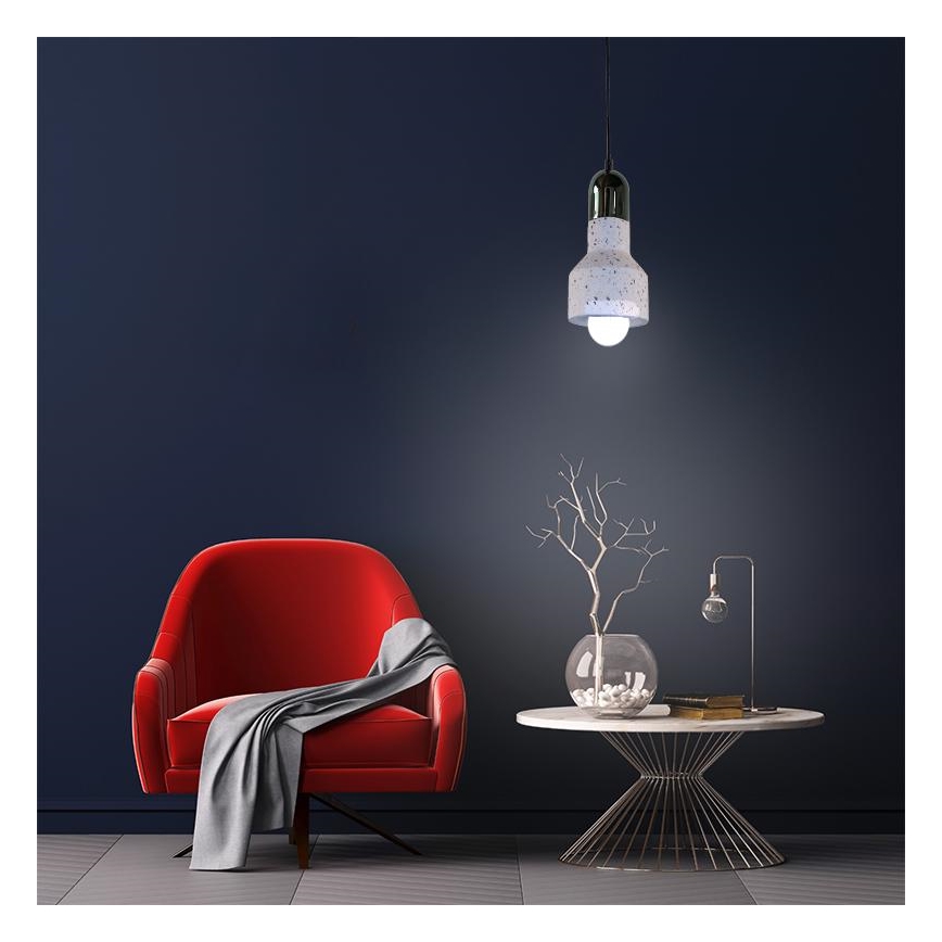 Luster na sajli TERRAZZO 1xE27/60W/230V prečnik 12 cm krem boje