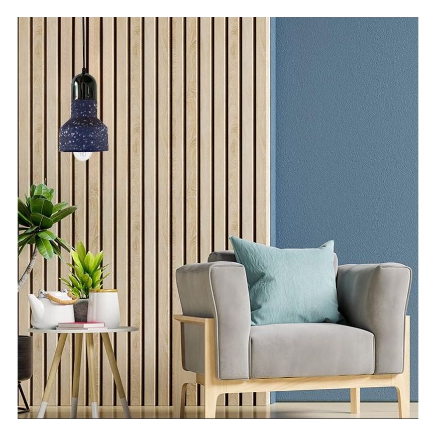 Luster na sajli TERRAZZO 1xE27/60W/230V, prečnika 12 cm, u crnoj boji