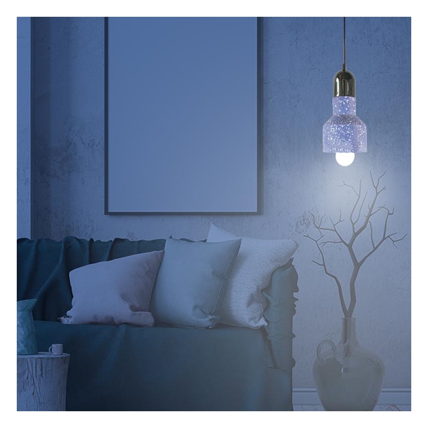 Luster na sajli TERRAZZO 1xE27/60W/230V Ø 12 cm u plavoj boji