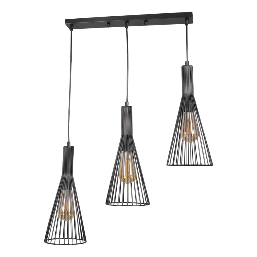 Luster na sajli TIANA 3xE27/20W/230V crno