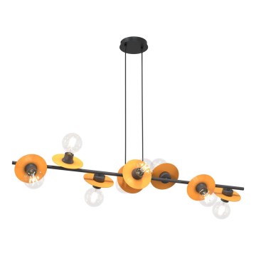 Luster na sajli TOKEN 8xE27/15W/230V narandžaste boje