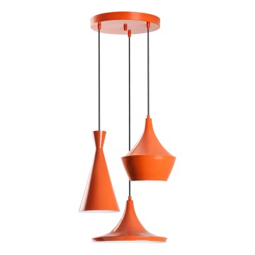 Luster na sajli TOM 3xE27/40W/230V narandžaste boje