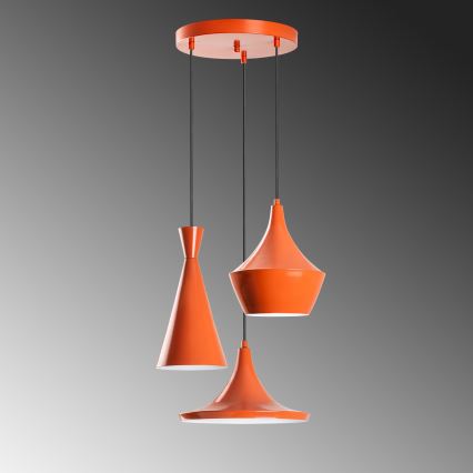 Luster na sajli TOM 3xE27/40W/230V narandžaste boje