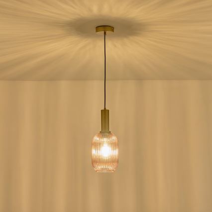Luster na sajli TOPAZ 1xE27/15W/230V braon pr. 13 cm
