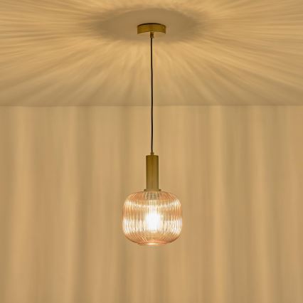 Luster na sajli TOPAZ 1xE27/15W/230V braon pr. 20 cm