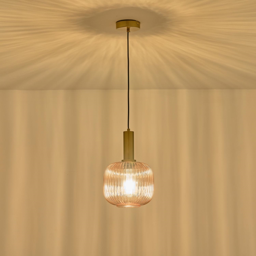 Luster na sajli TOPAZ 1xE27/15W/230V braon pr. 20 cm