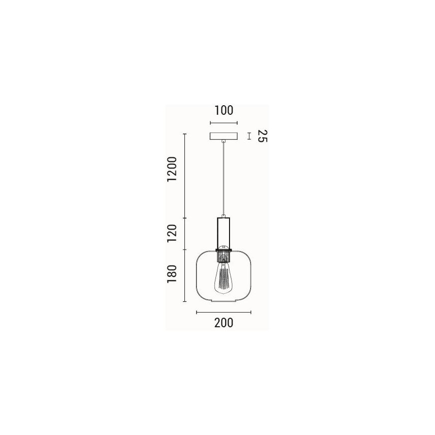 Luster na sajli TOPAZ 1xE27/15W/230V braon pr. 20 cm