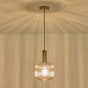 Luster na sajli TOPAZ 1xE27/15W/230V, braon, prečnik 20 cm