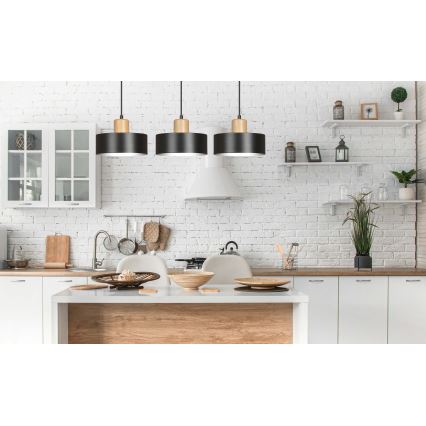 Luster na sajli TORIN 3xE27/15W/230V crno