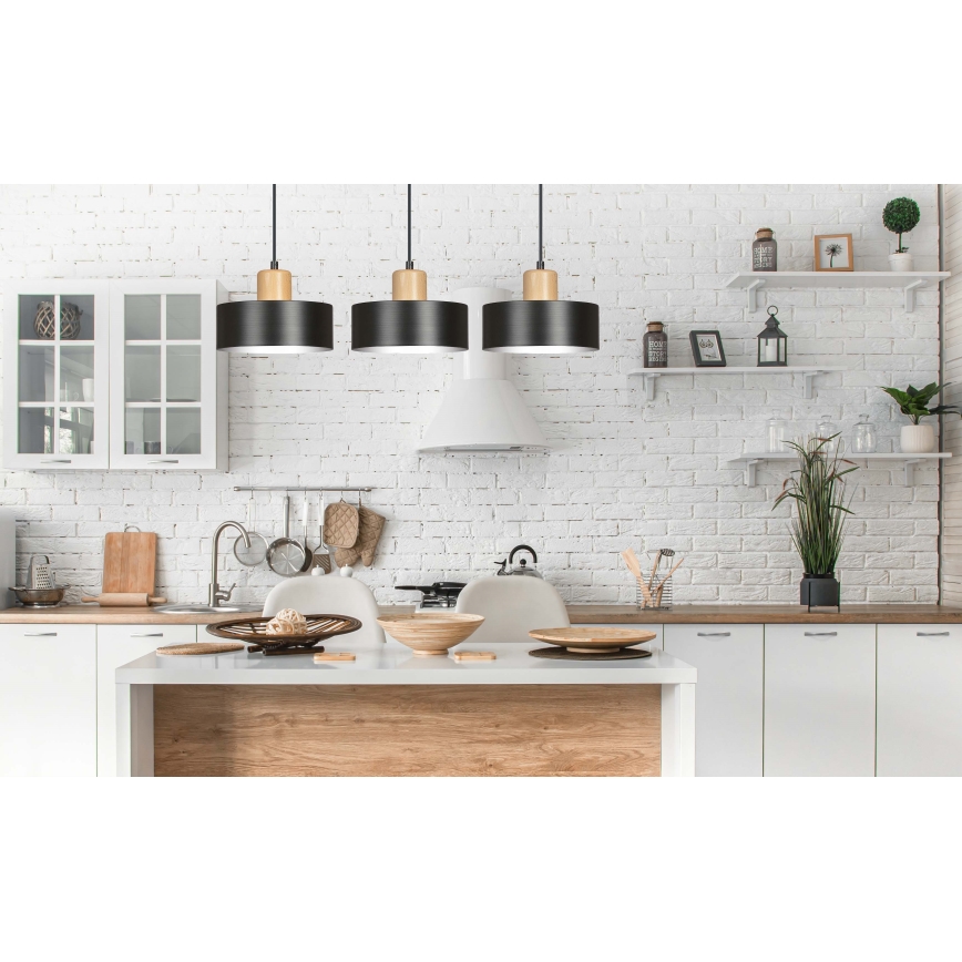 Luster na sajli TORIN 3xE27/15W/230V crno