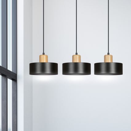 Luster na sajli TORIN 3xE27/15W/230V crno