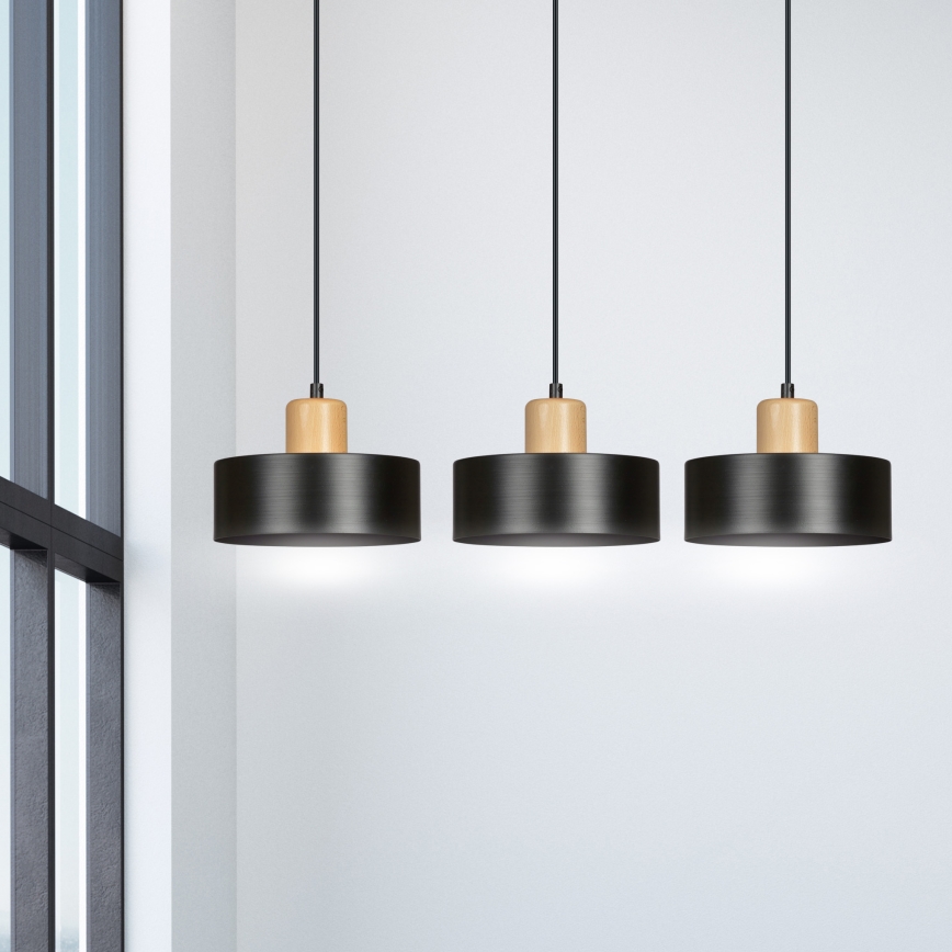 Luster na sajli TORIN 3xE27/15W/230V crno