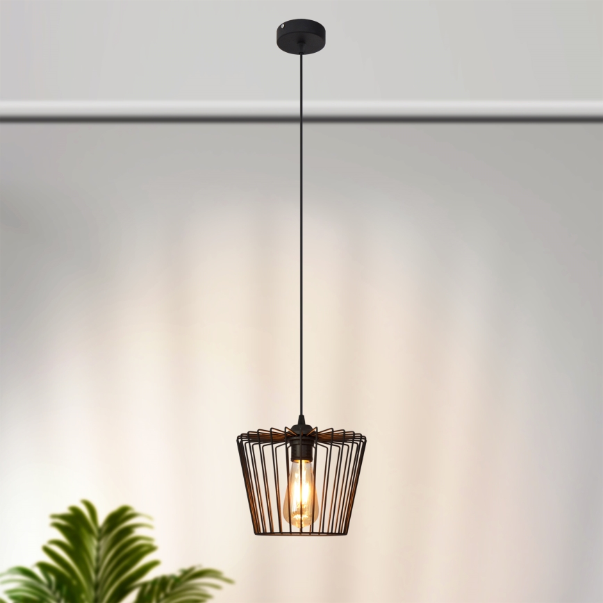 Luster na sajli TORRI 1xE27/15W/230V pr. 23 cm crno