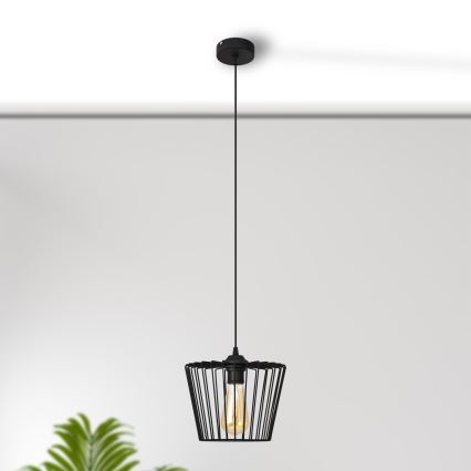 Luster na sajli TORRI 1xE27/15W/230V pr. 23 cm crno