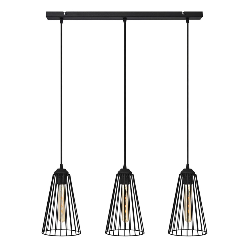 Luster na sajli TORRI 3xE27/15W/230V crno
