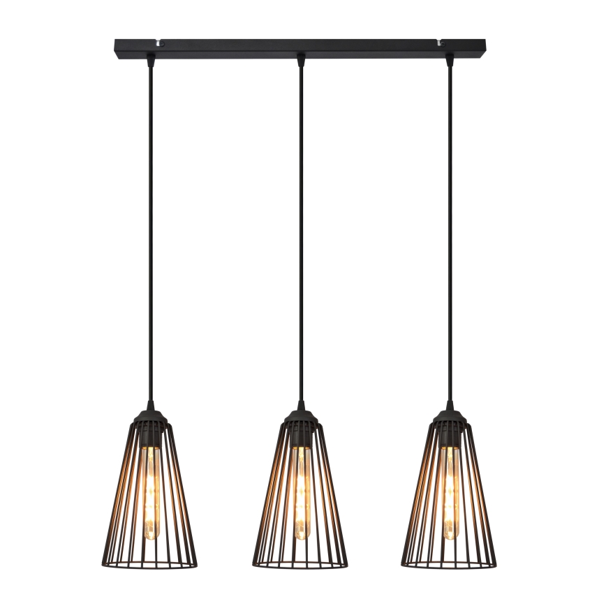 Luster na sajli TORRI 3xE27/15W/230V crno