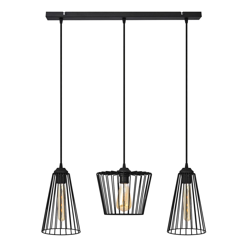 Luster na sajli TORRI 3xE27/15W/230V crno
