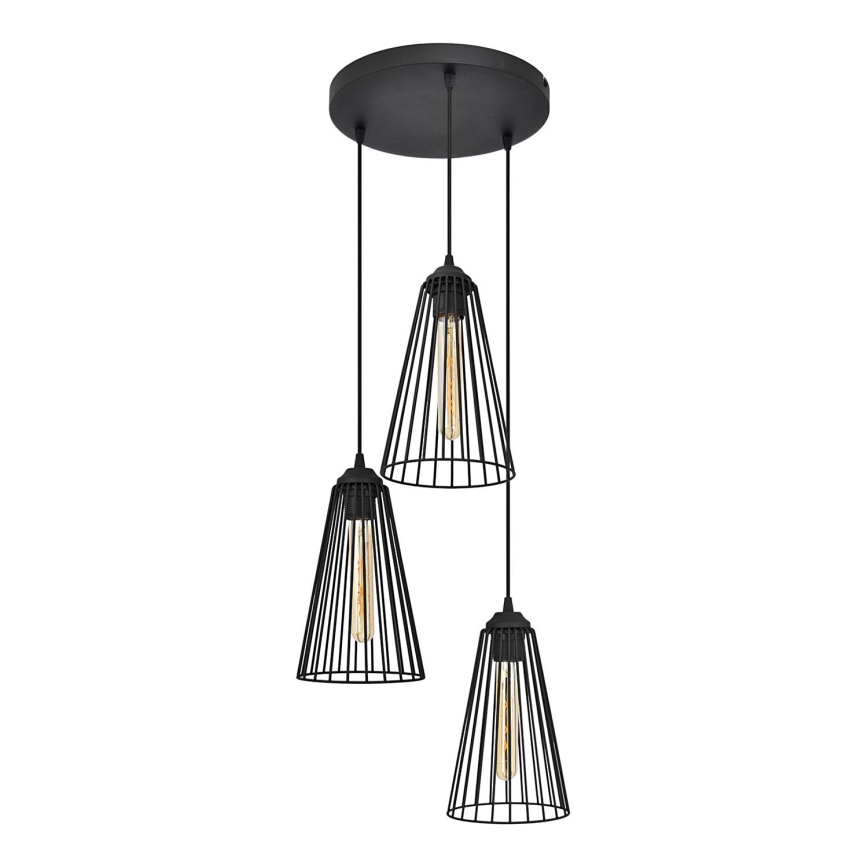 Luster na sajli TORRI 3xE27/15W/230V crno