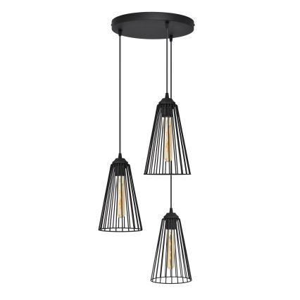 Luster na sajli TORRI 3xE27/15W/230V crno