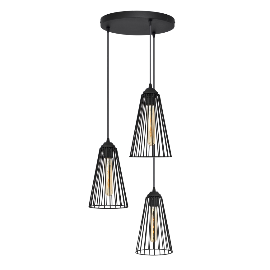 Luster na sajli TORRI 3xE27/15W/230V crno