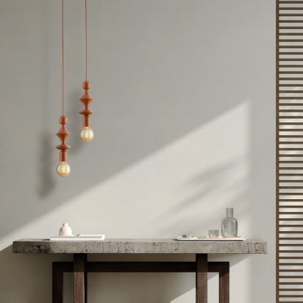 Luster na sajli TOWER 1xE27/15W/230V cigla