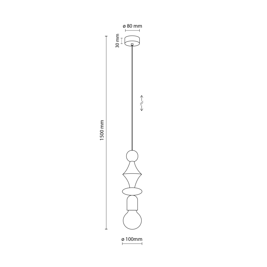 Luster na sajli TOWER 1xE27/15W/230V crno
