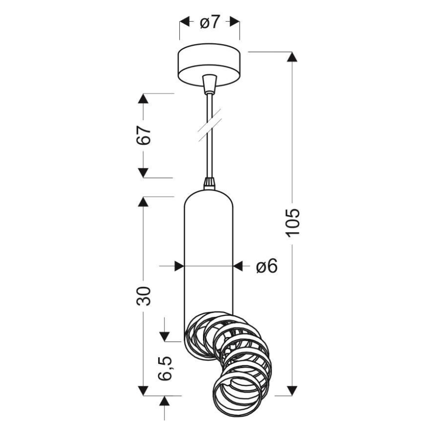 Luster na sajli TUBA 1xGU10/50W/230V crno