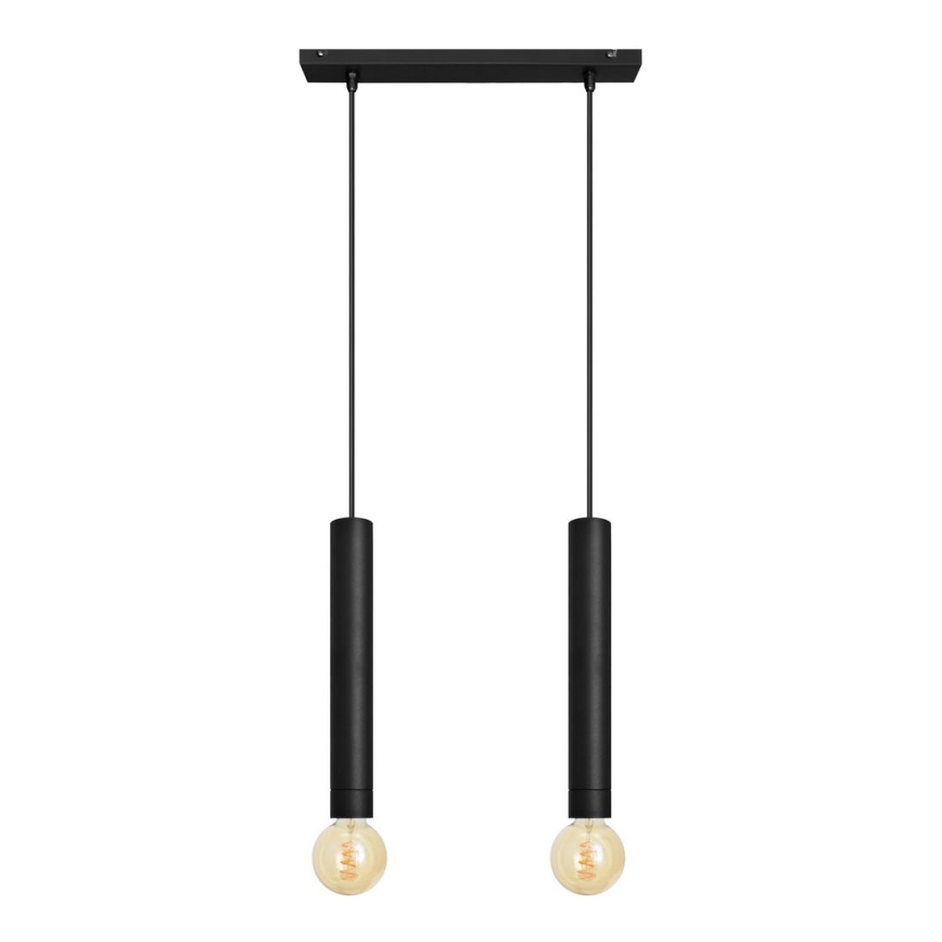 Luster na sajli TUBA 2xE27/15W/230V crno