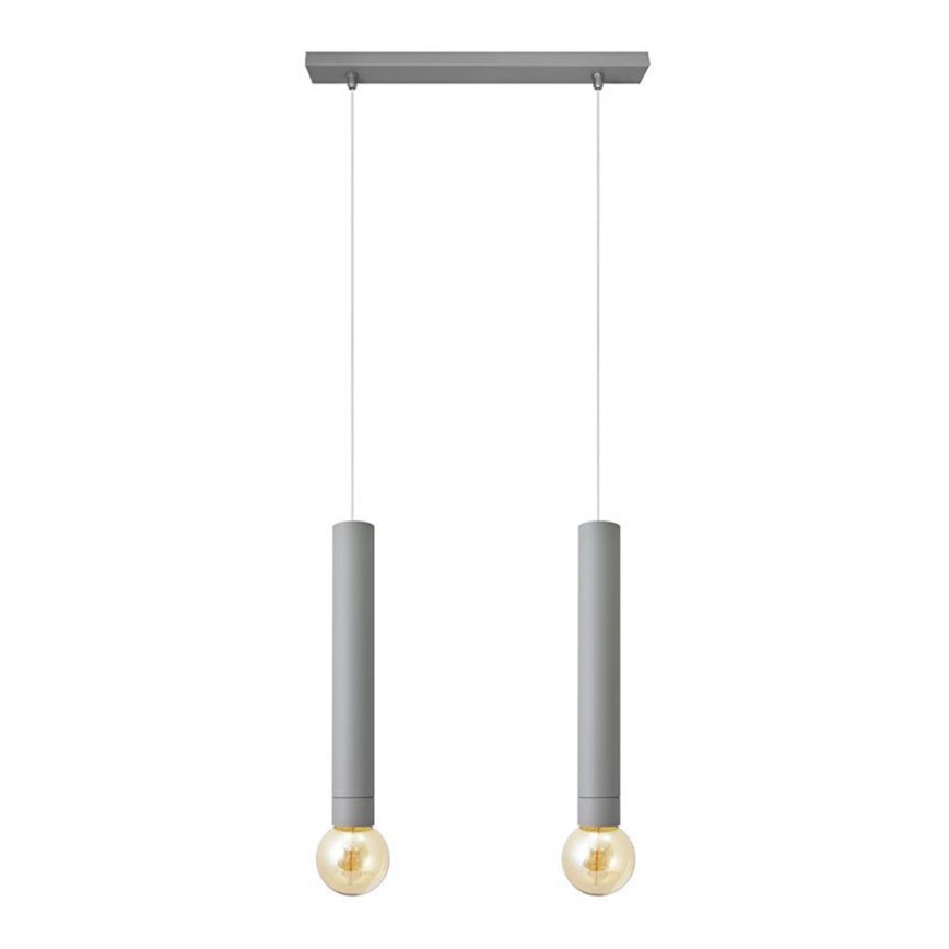 Luster na sajli TUBA 2xE27/15W/230V sivo
