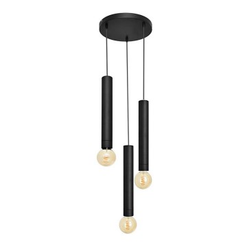 Luster na sajli TUBA 3xE27/15W/230V crno