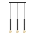 Luster na sajli TUBA 3xE27/15W/230V crno