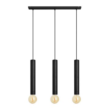Luster na sajli TUBA 3xE27/15W/230V crno