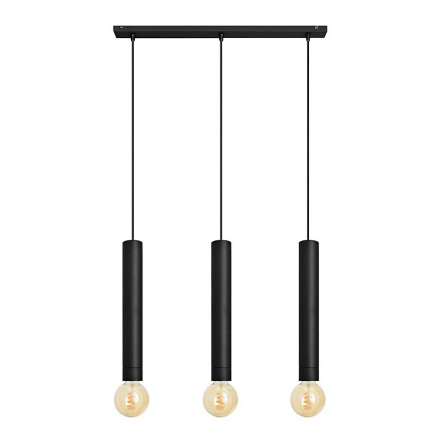 Luster na sajli TUBA 3xE27/15W/230V crno