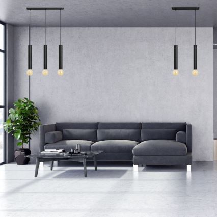 Luster na sajli TUBA 3xE27/15W/230V crno