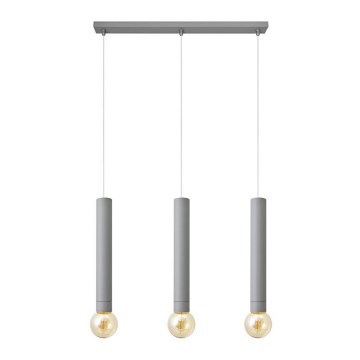 Luster na sajli TUBA 3xE27/15W/230V sivo