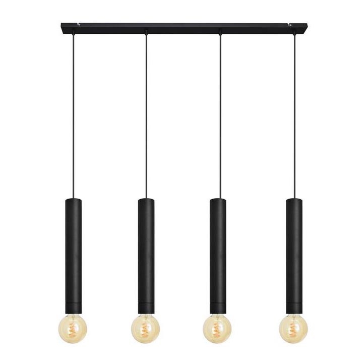 Luster na sajli TUBA 4xE27/15W/230V crno