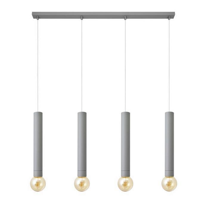 Luster na sajli TUBA 4xE27/15W/230V sivo