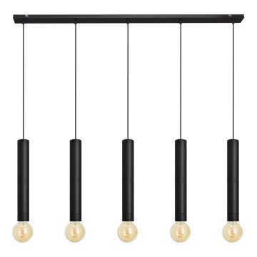 Luster na sajli TUBA 5xE27/15W/230V crno