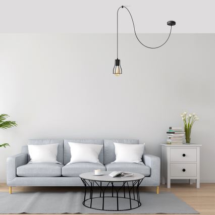 Luster na sajli TUBE 1xE27/15W/230V crno