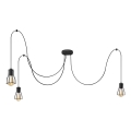 Luster na sajli TUBE 3xE27/15W/230V pauk crno