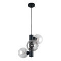 Luster na sajli TUBE 3xE27/60W/230V crno/prozirna