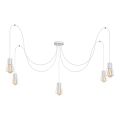 Luster na sajli TUBE 5xE27/15W/230V pauk bela