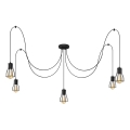 Luster na sajli TUBE 5xE27/15W/230V pauk crno