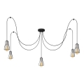 Luster na sajli TUBE LONG 5xE27/15W/230V crno/sjajni krom