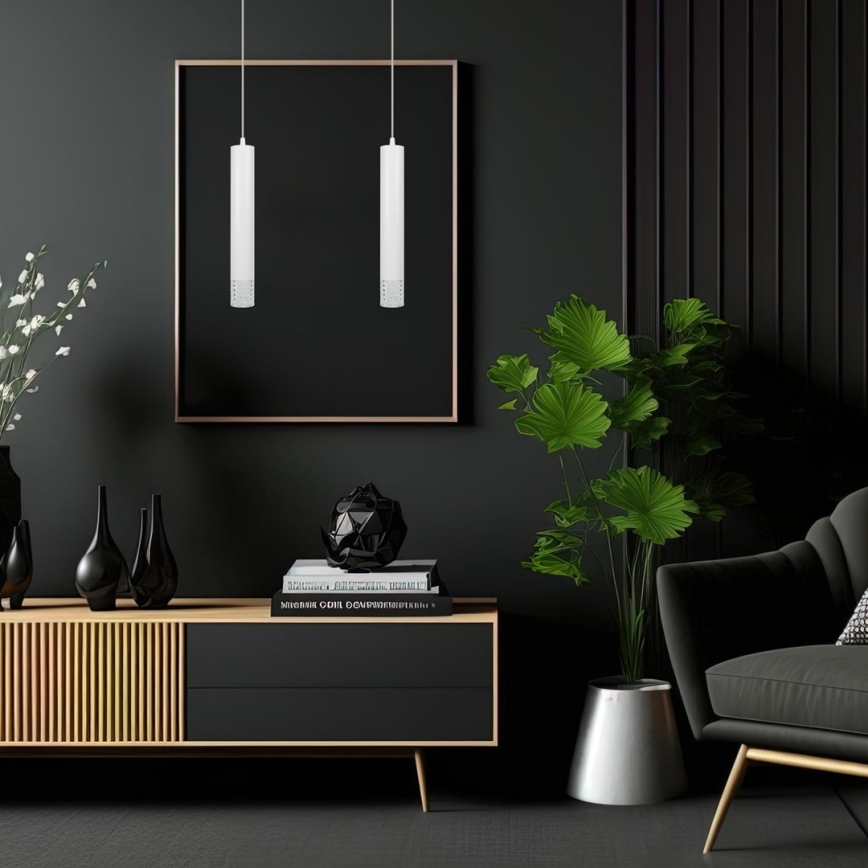 Luster na sajli TUBI 1xGU10/8W/230V bela