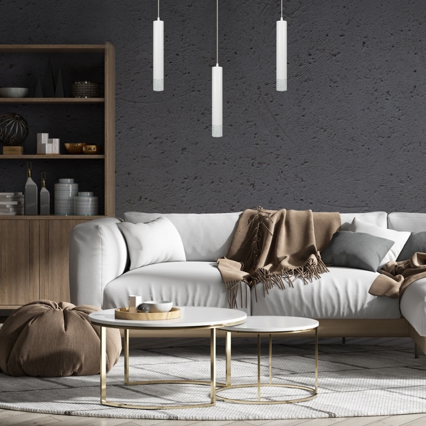 Luster na sajli TUBI 1xGU10/8W/230V bela
