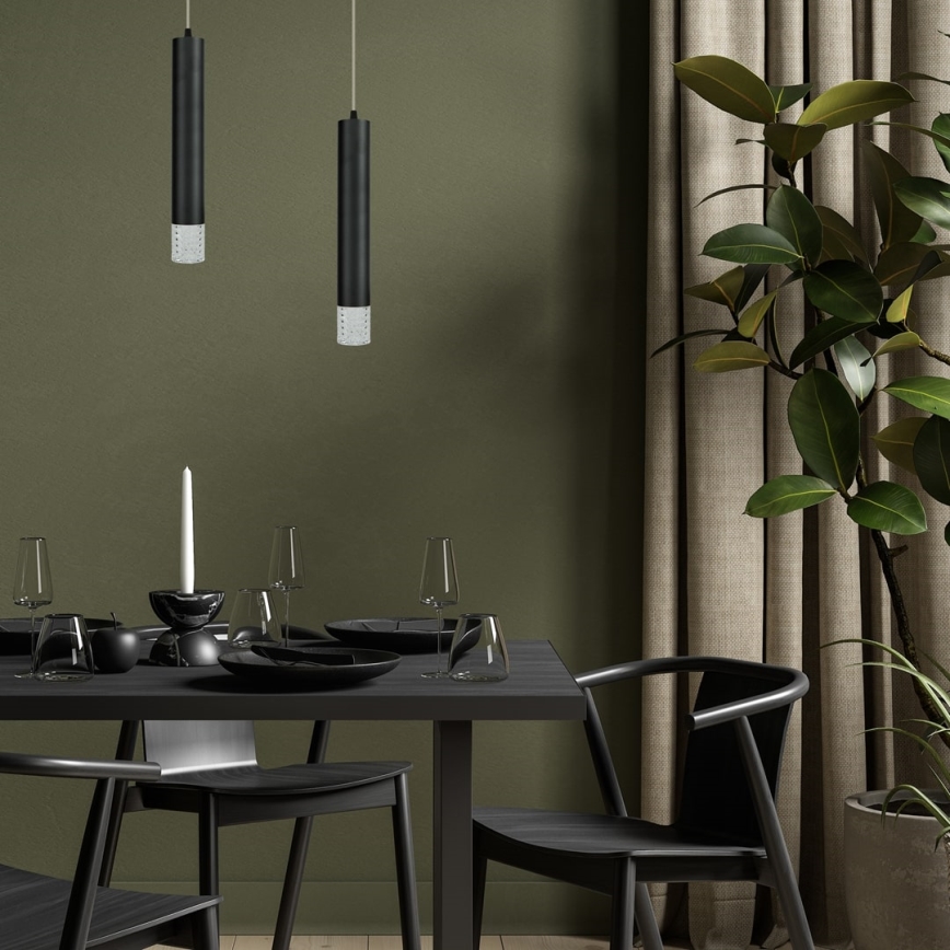 Luster na sajli TUBI 1xGU10/8W/230V crno